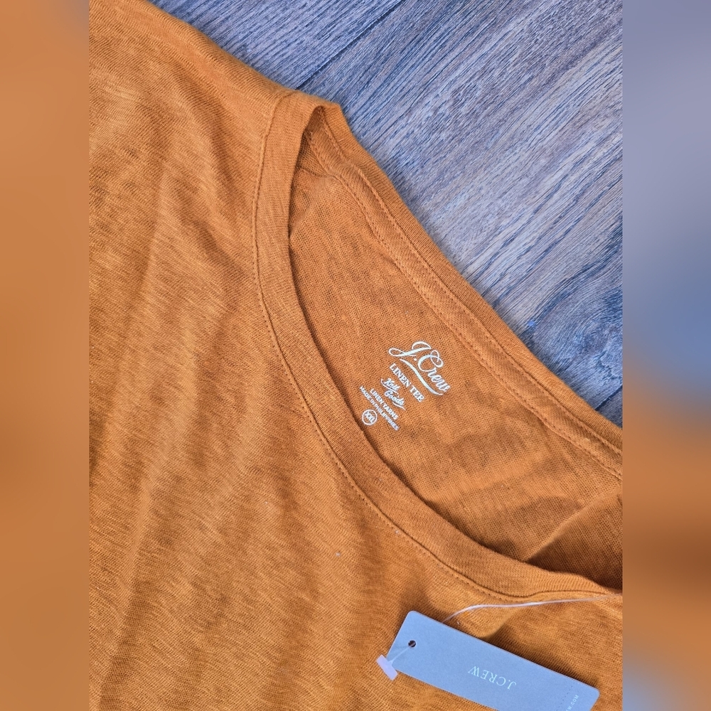 J Crew Linen Tee [XXL] Orange Women's Top - Picture 2 of 2